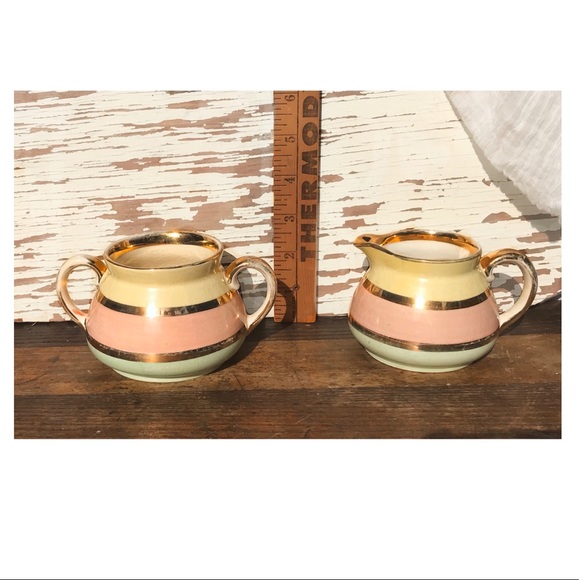 Vintage Mid Century Sugar Bowl & Creamer Set - Picture 6 of 7